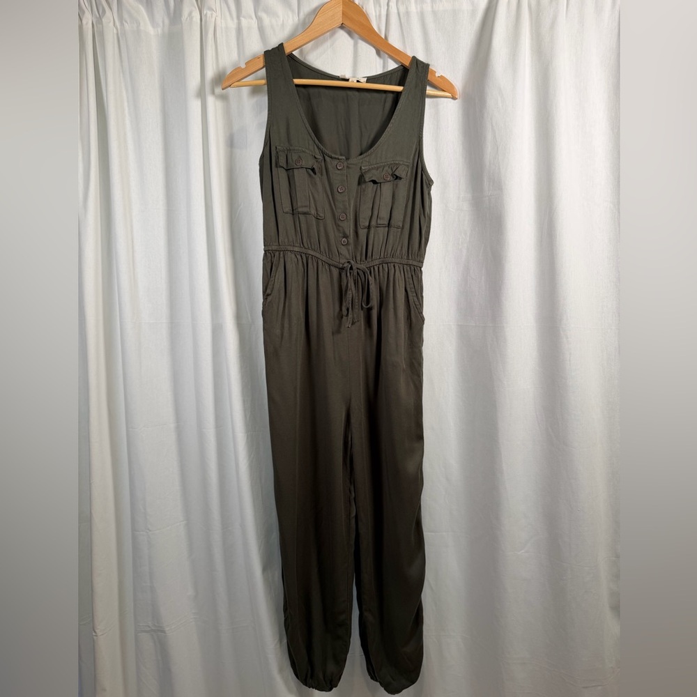 Rebellion Olive Sleeveless Jumpsuit